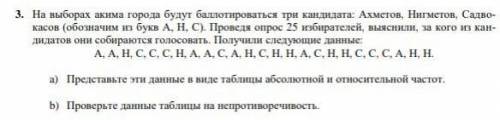 3. На выборах акима города будут три кандидата: Ахметов, Нигметов, Садво- касов (обозначим из букв А