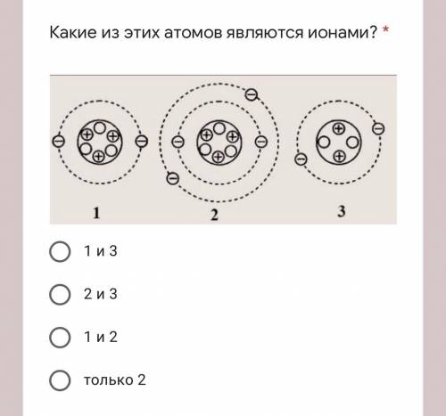 Какие из этих атомов являются ионами? (картинка прикреплена)