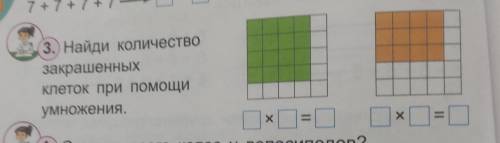 3. Найди количество закрашенных клеток при умножения. Х = Х =