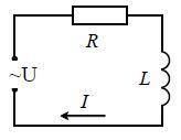 На рисунке показана эквивалентная схема RL цепи. Подключен источник постоянного тока с амплитудой U