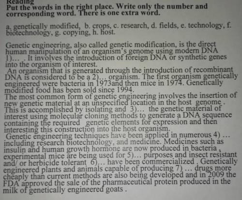 put the world in the right place. write only the number and corresponding word. There is one extra w