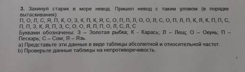 3. Закинул старик в море невод. Пришел невод с таким уловом (в порядке вытаскивания): п, о, Л, С, Я,