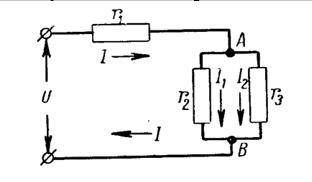 Напряжение на зажимах цепи, изображенной на рисунке, равно 120 В. Сопротивления r1=50 ом, r2=150 ом,