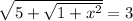 \sqrt{5 + \sqrt{1 + {x}^{2} } } = 3