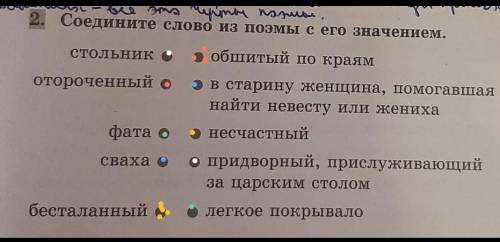 Соедините слово из поэмы с его значением. стольник е обшитый по краямотороченный ев старину женщина