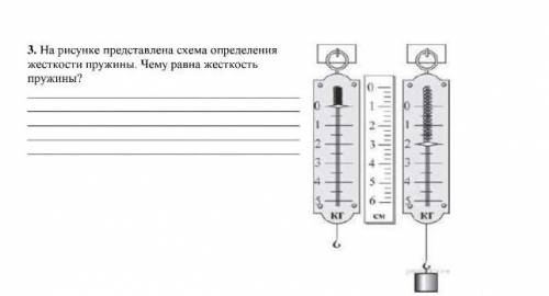 На рисунке изображена схема определения жёсткости пружины. Чему равна жесткость пружины?