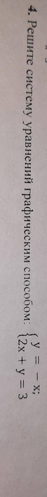 B) y=x-5 by 4. Решите систему уравнений графическим y = -x; 12х + y = 3 {