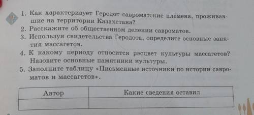 1. Как характеризует Геродот савроматские племена, проживав- шие на территории Казахстана? Расскажит