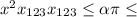 x^{2} x_{123} x_{123} \leq \alpha \pi \leq