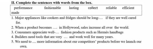 Complete the sentences with words from the box.