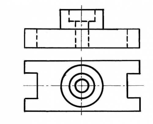 Дан эскиз детали. Постройте чертеж детали по своим размерам, применив целесообразный разрез. Построй