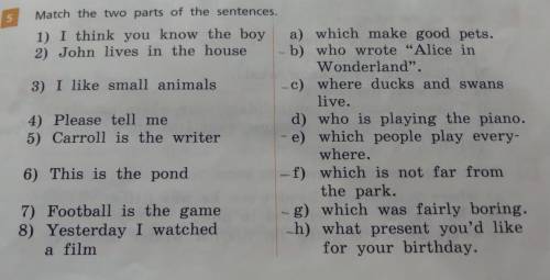 . вопрос задание на картинке.., Jane?” 5 2) you are reading book Match the two parts of the sentence