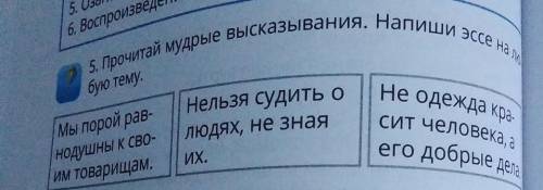 5. Прочитай мудрые высказывания. Напиши эссе на лю- бую тему. Мы порой рав- нодушны к сво- им товари