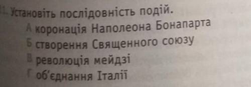 Установіть послідовність подій: