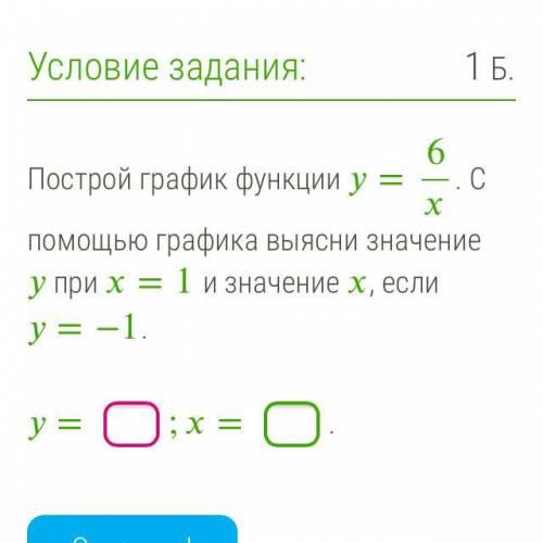 Построй график функции у=6