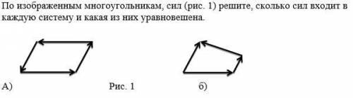 Сколько сил входит в каждую систему и какая из них уравновешена?