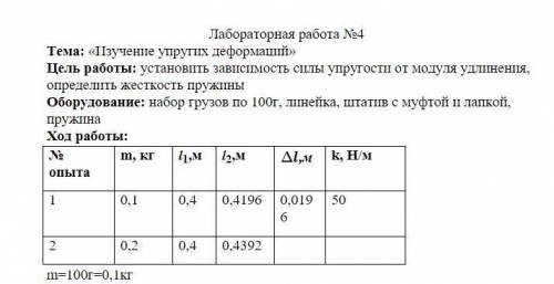 мама просит Лабораторная работа №4 «Изучение упругих деформаций»