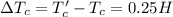 з T_{c} = T'_{c} - T_{c} = 0.25H