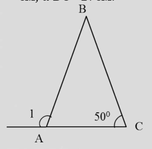 1. Доказать, что треугольник АВС равнобедренный, если <1=1300, <С=500. Найдите длины стороны А