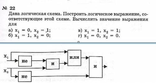 дана логическая схема построить логическое выражение соответствующее этой схеме вычислите значения в