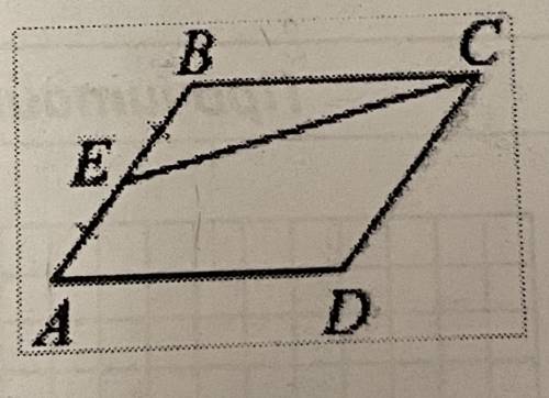 Площадь треугольника EBC равна 18. Точка E- середина стороны AB. Найдите площадь параллелограмма ABC