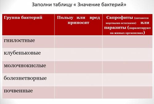 Заполнить таблицу(см доп файл)