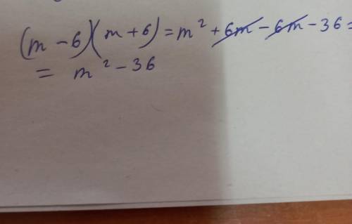 Подайте у вигляди многочлена стандартного вигляду многочлена (m-6)(m+6)