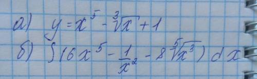 я на контрольной решите а) производную б)интеграл. буду очень благодарна