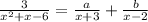 \frac{3}{ x^{2} + x - 6} = \frac{a}{x+3} + \frac{b}{x-2}