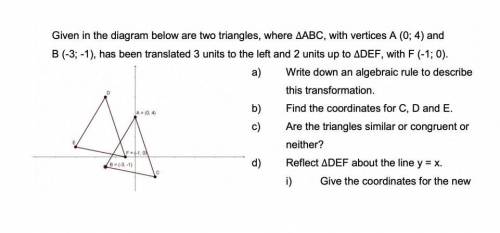 , геометрия! Write the algebraric rule to describe this transformation.