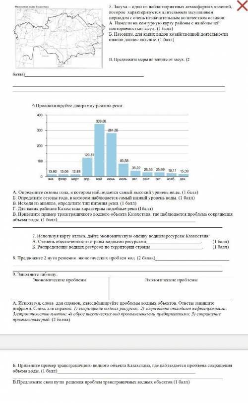 Нанесите на контурную карту районы с наибольшей повторяемостью засух (и еще несколько вопросов) хелп