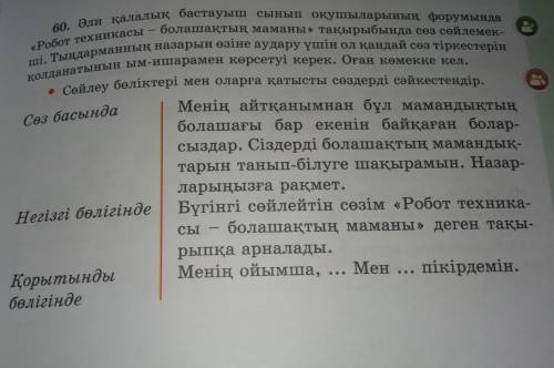 Əли қалалық бастауыш сынып оқушыларының форумында болашақтың маманы» тақырыбында сөз сөйлемек- ні. Т