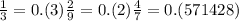 \frac{1}{3} = 0.(3) \frac{2}{9} = 0.(2) \frac{4}{7} = 0.(571428)