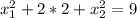 x_1^2+2*2+x_2^2=9