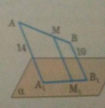 Відрізок А1В1- паралельна проекція відрізка АВ на площину α .Знайдіть довжину відрізка ММ1, якщо АА1