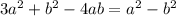 3a^2+b^2-4ab=a^2-b^2