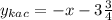 y_{kac}= - x - 3 \tfrac{3}{4}