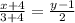 \frac{x+4}{3+4}= \frac{y-1}{2}