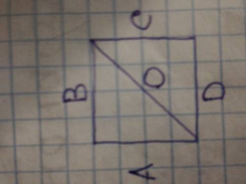 Диагональ квадрата ABCD со стороной 20мм равна 28мм найти периметр треугольника AOB
