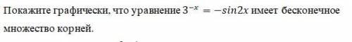 Покажите графически, что уравнение имеет бесконечное множество корней.