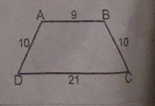 Если ABCD - равносторонняя трапеция, AD = BC = 10, AB = 9 и DC = 21, найдите BD.