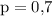 \rm p={0\mbox,7}