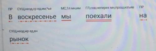 В воскресенье мы поехали на рынок. разобрать по частям речи над каждым словом !