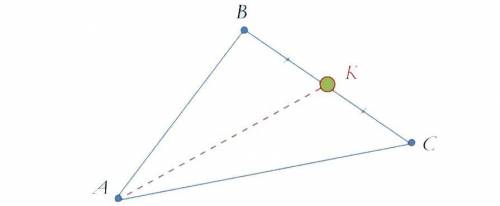 Даны вершины A(1;1), B(−1;5), C(5;5) треугольника ΔABC. Составить уравнение медианы AK, проведенной