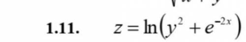 Для данной функции найти частную производную 1-ого и 2-ого порядка и полный дифференциал z=ln(y^2+e^