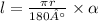 l = \frac{\pi r}{180°} \times \alpha