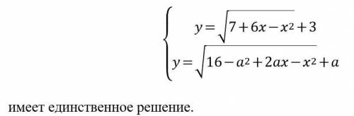 Найти параметр а, при котором система имеет одно решение.