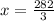 x=\frac{282}{3}