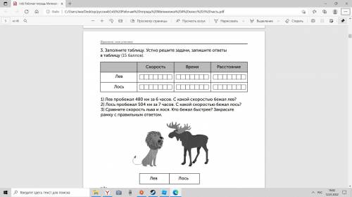 Заполните таблицу. Устно решите задачи, запишите ответы в таблицу ( ). скорость время расстояние