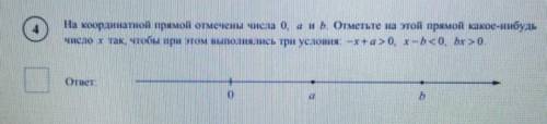 на координатной прямой отмечены числа 0 а и б отметьте на этой прямой какое нибудь число х так чтобы